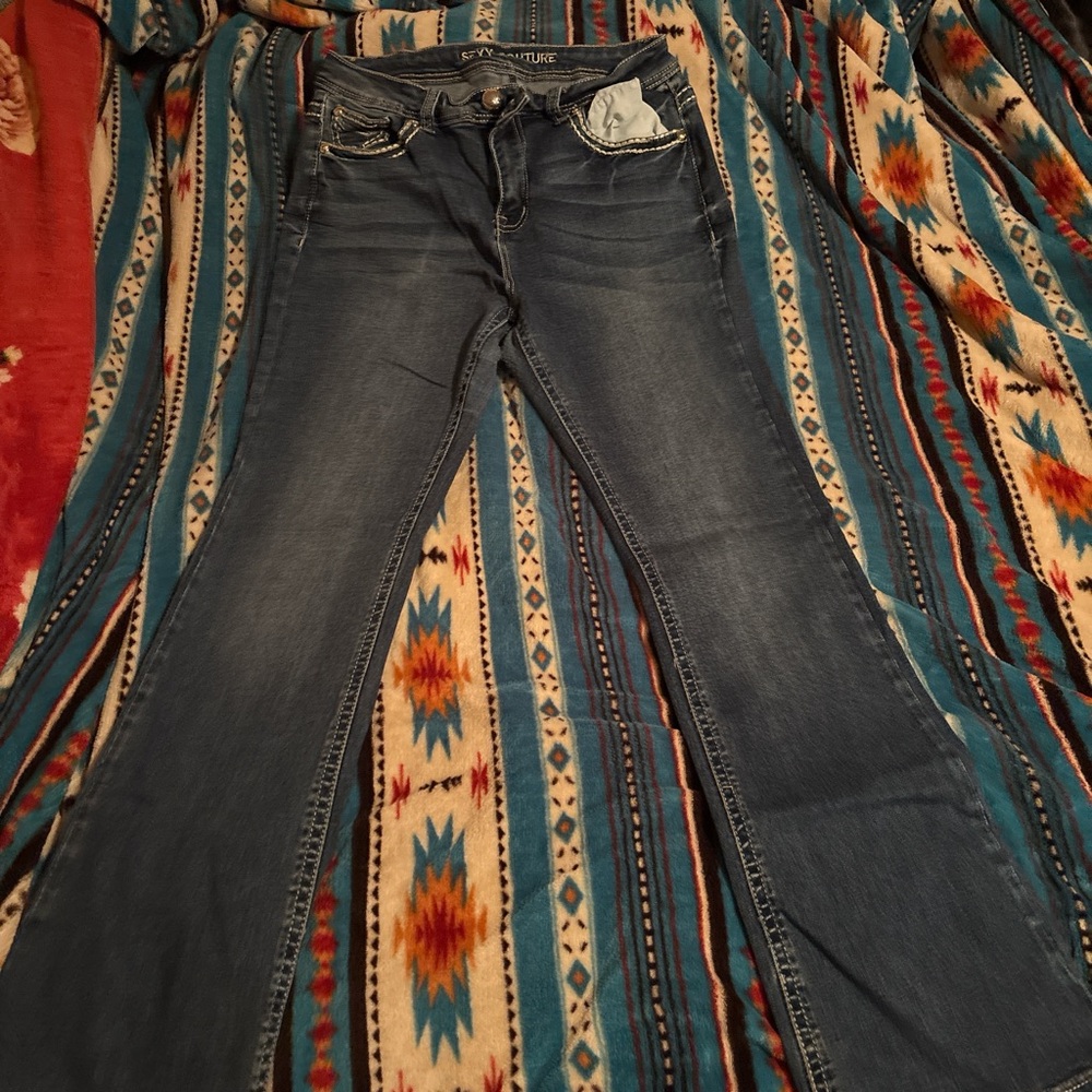 Vintage Blue Flare Jeans for Women